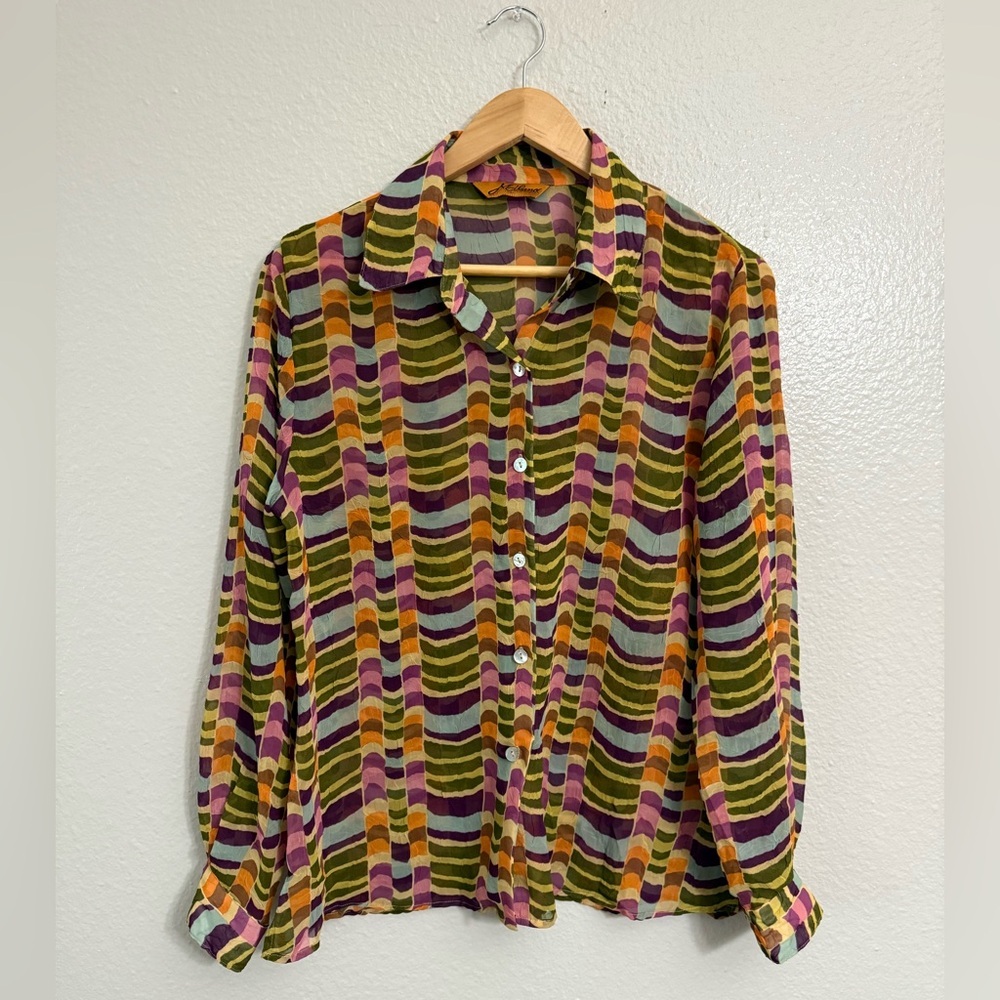 Milano Button-Down Multicolor Patterned Women's T… - image 1